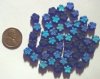 50 8mm 5 Petal Cobalt AB Flowers